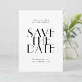 Moderne Elegante Bruiloft | Minimalistische Foto & Save The Date (Staand voorkant)
