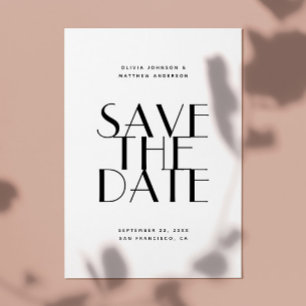 Moderne Elegante Bruiloft   Minimalistische Foto & Save The Date