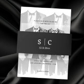 Moderne elegante bruiloft monogrammed uitnodigingen wikkel