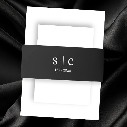 Moderne elegante bruiloft monogrammed uitnodigingen wikkel