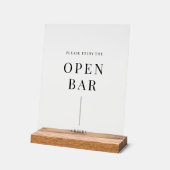 Moderne Elegante Bruiloft Open Bar Acryl Bord (Hoek)