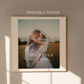 Moderne elegante bruiloft paar foto overlay poster