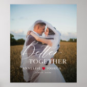 Moderne elegante bruiloft paar foto overlay poster (Voorkant)