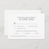 Moderne elegante bruiloft RSVP (Voorkant / Achterkant)