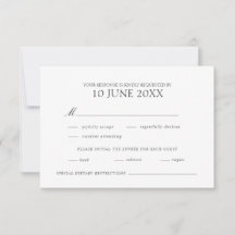 Moderne elegante bruiloft RSVP