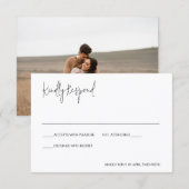 Moderne Elegante Bruiloft RSVP Kaartje (Voorkant / Achterkant)