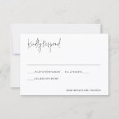 Moderne Elegante Bruiloft RSVP Kaartje (Voorkant)