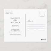Moderne elegante bruiloft save the date briefkaart (Achterkant)