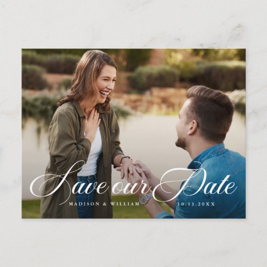 Moderne elegante bruiloft save the date briefkaart (Voorkant)