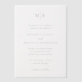 Moderne Elegante Bruiloft Vellum Uitnodigingen (Voorkant)