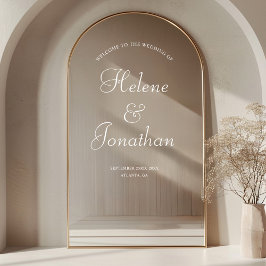 Moderne Elegante Bruiloft Welkomstbord Spiegel Dec Raamsticker