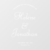 Moderne Elegante Bruiloft Welkomstbord Spiegel Dec Raamsticker (Vel)