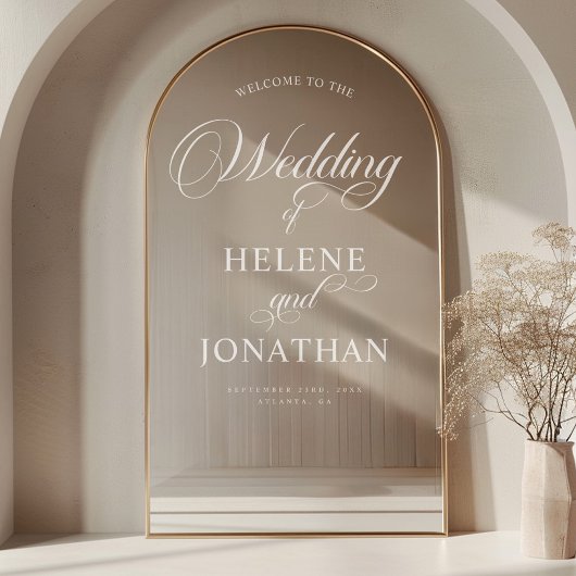 Moderne Elegante Bruiloft Welkomstspiegel Raamsticker