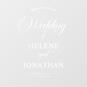 Moderne Elegante Bruiloft Welkomstspiegel Raamsticker (Vel)