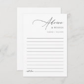 Moderne elegante bruiloft wensen en advieskaart (Voorkant / Achterkant)