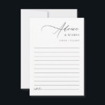 Moderne elegante bruiloft wensen en advieskaart<br><div class="desc">Verzamel tijdloze wijsheid voor uw reis samen met onze Modern Black & White Passen getrouwd Wedding Advice kaarten. Deze strakke,  elegante kaarten nodigen gasten uit om welgemeende adviezen en wensen te delen in opvallende moderne kalligrafie. Perfect voor het vastleggen van herinneringen en wijsheid op uw bruiloft of vrijgezellenfeest.</div>