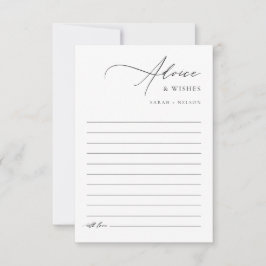 Moderne elegante bruiloft wensen en advieskaart