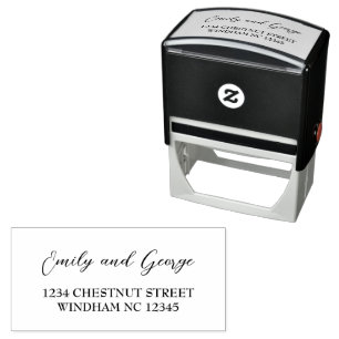Moderne elegante bruiloft zelfinktende stempel