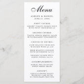 Moderne Elegante Bruiloft Zwart & Wit Menu (Voorkant)