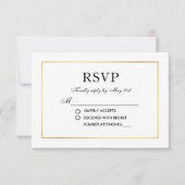 Moderne Elegante Bruiloft Zwart-Wit RSVP (Voorkant)