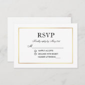 Moderne Elegante Bruiloft Zwart-Wit RSVP (Voorkant / Achterkant)