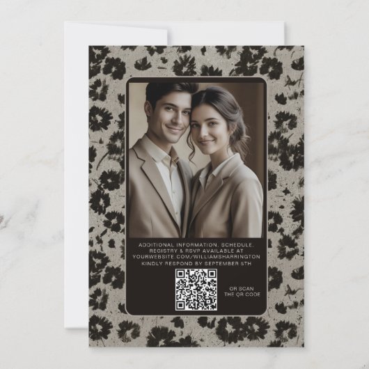 Moderne Elegante Bruiloftsdigitale Nodig QR-code u Kaart (Achterkant)