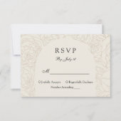 Moderne elegante bruine beige bruiloft RSVP kaart (Voorkant)