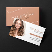 Moderne Elegante Bruine Haar Stylist Make-up Artie Visitekaartje