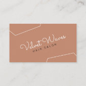 Moderne Elegante Bruine Haar Stylist Make-up Artie Visitekaartje (Achterkant)