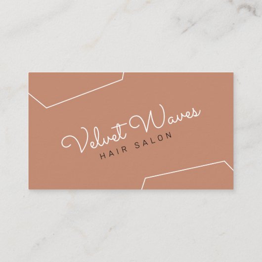 Moderne Elegante Bruine Haar Stylist Make-up Artie Visitekaartje (Achterkant)