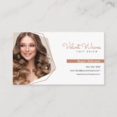 Moderne Elegante Bruine Haar Stylist Make-up Artie Visitekaartje (Voorkant)