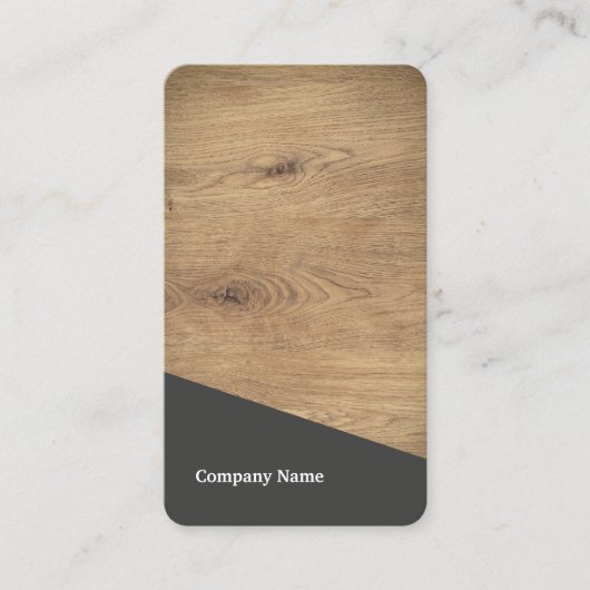 Moderne Elegante Bruine Houten Grijze Consultant Visitekaartje (Voorkant)