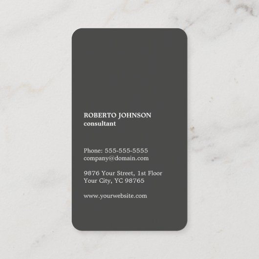 Moderne Elegante Bruine Houten Grijze Consultant Visitekaartje (Achterkant)