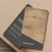 Moderne Elegante Bruine Houten Grijze Consultant Visitekaartje