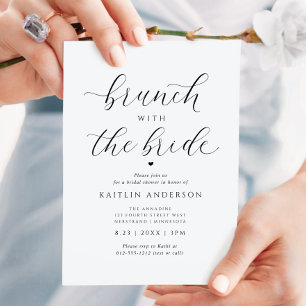 Moderne Elegante Brunch met de Bruid Bruiloftsuitn Kaart