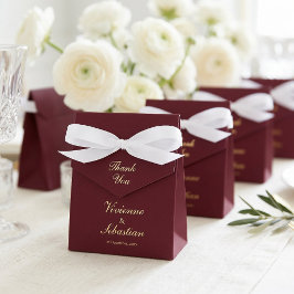 Moderne Elegante Burgundy Gouden Minimalistische T Bedankdoosjes
