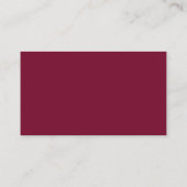Moderne Elegante Burgundy Trouwwebsite QR Code Informatiekaartje (Achterkant)