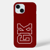 Moderne Elegante Burgundy Witte Monogram Eerste Le Case-Mate iPhone Case (Achterkant)