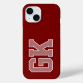 Moderne Elegante Burgundy Witte Monogram Eerste Le Case-Mate iPhone Case (Achterkant)