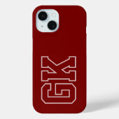 Moderne Elegante Burgundy Witte Monogram Eerste Le Case-Mate iPhone Case (Achterkant)