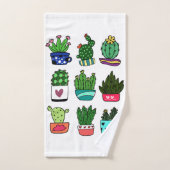 Moderne elegante cactus in een wielkast bad handdoek (Handdoek)