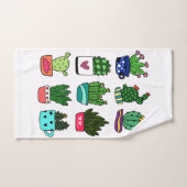 Moderne elegante cactus in een wielkast bad handdoek (Handdoek)