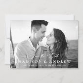 Moderne Elegante Calligrafie 2 Foto Bruiloft Save The Date (Voorkant)