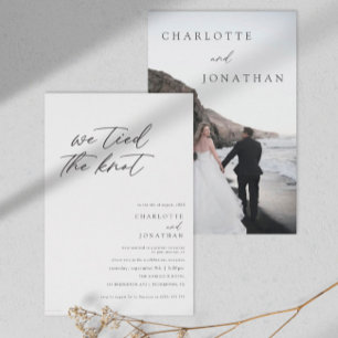Moderne Elegante Calligrafie Elopement Bruiloft Kaart