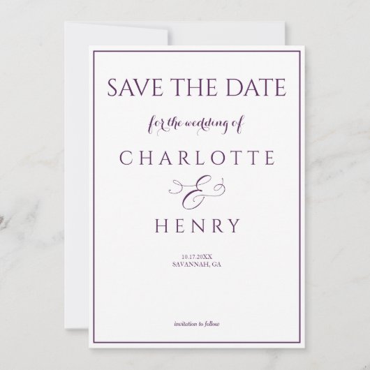 Moderne Elegante Calligrafie Foto QR Code Save The Date (Voorkant)