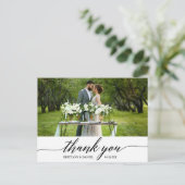 Moderne Elegante Calligrafie Huwelijk Bedankt Briefkaart (Staand voorkant)