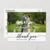 Moderne Elegante Calligrafie Huwelijk Bedankt Briefkaart (Voorkant / Achterkant)