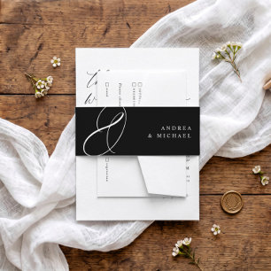 Moderne Elegante Calligrafie Krullen Bruiloft Uitnodigingen Wikkel