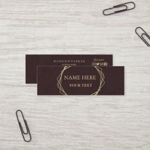 Moderne Elegante Champagne Abstract Beauty Stylist Mini Visitekaartje