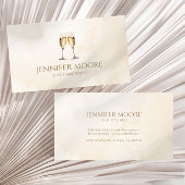 Moderne Elegante Champagne Fluit Bril Custom Visitekaartje